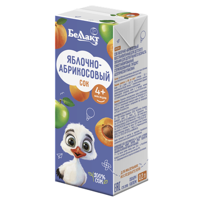 Сок «Беллакт» яблоко-абрикос с 4 месяцев