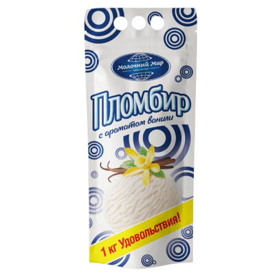 Мороженое «Молочный мир» пломбир аромат ванили