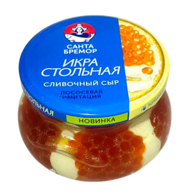 Икра лососевая «Стольная» сливочный сыр (имитация) 