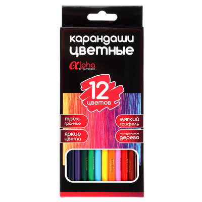 Карандаши цветные «Альфа» 12 цветов