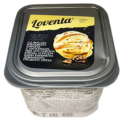 Мороженое сливочное «Loventa» кленовый сироп-грецкий орех