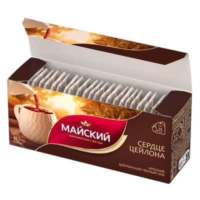 Чай черный «Майский» сердце цейлона 25 пакетиков