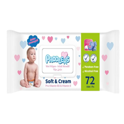 Салфетки влажные «Paddlers soft & cream» 72 шт