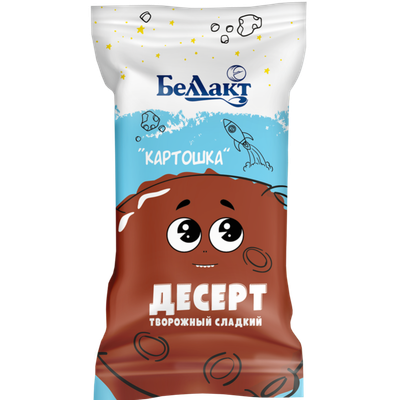 Десерт творожный «Картошка» 10% аромат рома и бисквита с печеньем