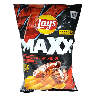 Чипсы «Lay's maXx» куриные крылышки барбекю