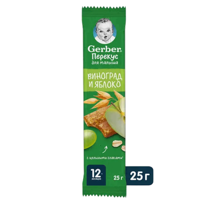 Батончик фруктово-злаковый «Gerber» виноград-яблоко