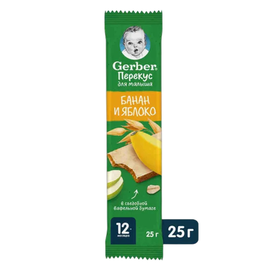 Батончик фруктово-злаковый «Gerber» банан-яблоко