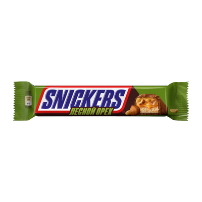 Батончик «Snickers» Лесной орех с арахисом фундуком и карамелью