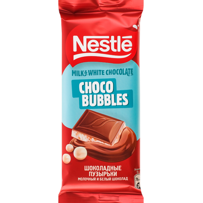 Шоколад молочный и белый «Nestle» пористый