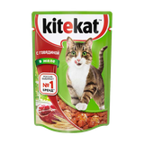 Корм для взрослых кошек «Kitekat» говядина в желе