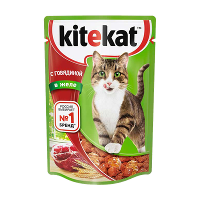 Корм для взрослых кошек «Kitekat» говядина в желе