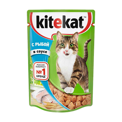 Корм для взрослых кошек «Kitekat» рыба в соусе