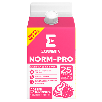 Напиток кисломолочный «Exponenta NORM-PRO» клубника-сливки