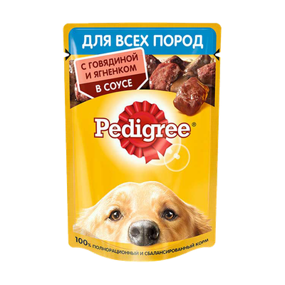 Корм собак «Pedigree» с говядиной и ягненком в соусе