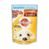 Корм для щенков «Pedigree» с говядиной в соусе