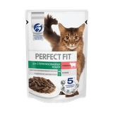 Корм для стерилизованных кошек и котов «Perfect Fit» с говядиной в соусе