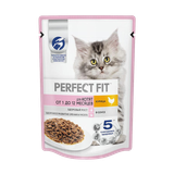 Корм для котят «Perfect Fit» с курицей в соусе