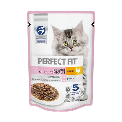 Корм для котят «Perfect Fit» с курицей в соусе