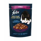 Корм для взрослых кошек «Felix» мясные ломтики с уткой