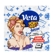 Салфетки бумажные «Veta» Pop Art 100шт - Мир Продуктов №4