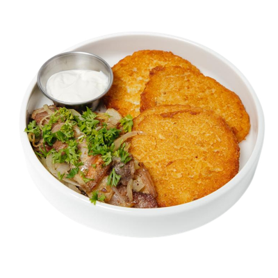 Драники со шкварками