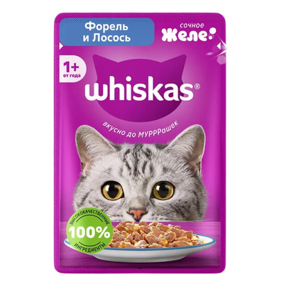 Корм для кошек «Whiskas» форель-лосось в желе