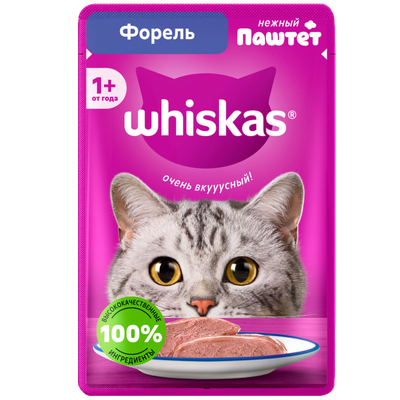 Корм для кошек «Whiskas» паштет из форели