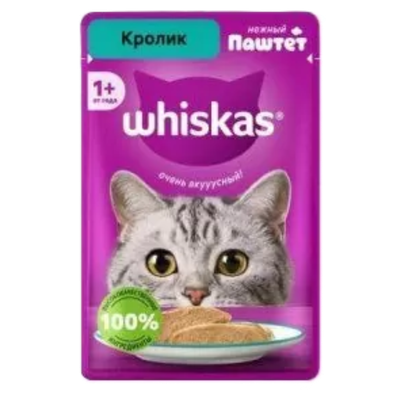 Корм для кошек «Whiskas» паштет из кролика