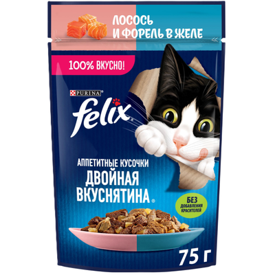 Корм для кошек «Felix» лосось-форель в желе