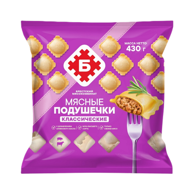 Пельмени «Мясные подушечки» классические