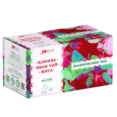 Напиток чайный «Калиновские чаи» иван-чай, мята, клюква 20 пакетиков