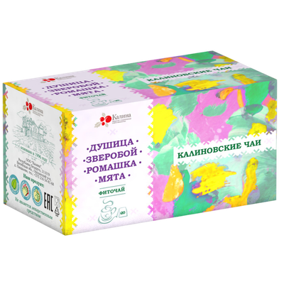 Фиточай  «Калиновские чаи» душица, зверобой, ромашка, мята 20 пакетиков