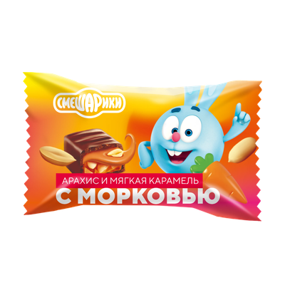 Конфеты глазированные «Смешарики» арахис и мягкая карамель с морковью