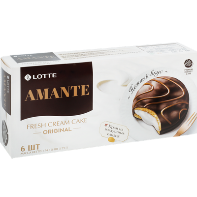 Пирожное глазированное «AMANTE» со сливочной прослойкой