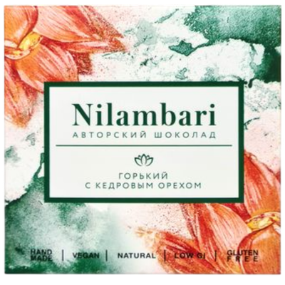 Шоколад «Nilambari» горький с кедровым орехом 