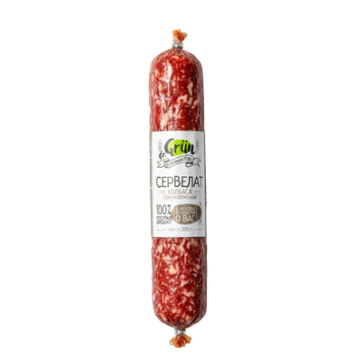 Продукт растительный растительный Колбаса полукопченая «Сервелат» «Dr. Grün»