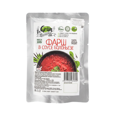 Продукт растительный Фарш в соусе « Болоньезе» «Dr. Grün»