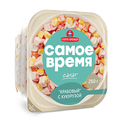 Салат «Самое время» крабовый с кукурузой