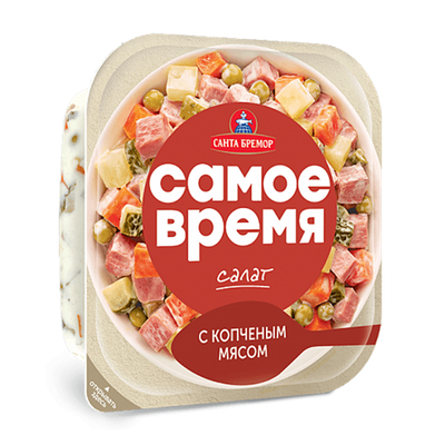 Салат «Самое время» с копченым мясом