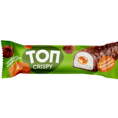 Сырок творожный «Топ криспи» кусочки фундука и соленая карамель