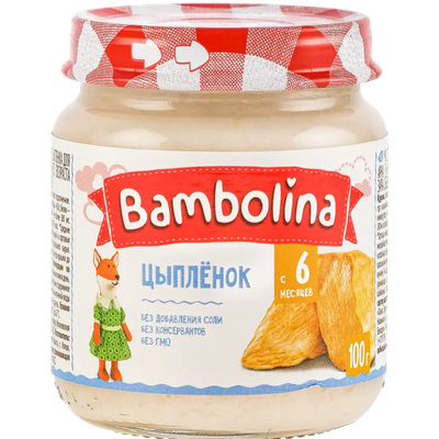 Пюре «Bambolina» цыпленок с 6 месяцев