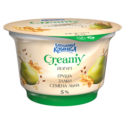 Йогурт «Creamy» груша-злаки-семена льна 