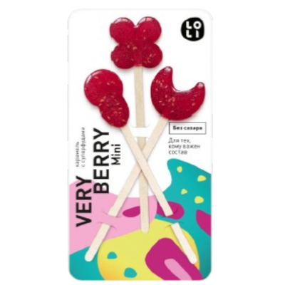 Карамель LO-LI «VERY BERRY mini» фигурные (без сахара)