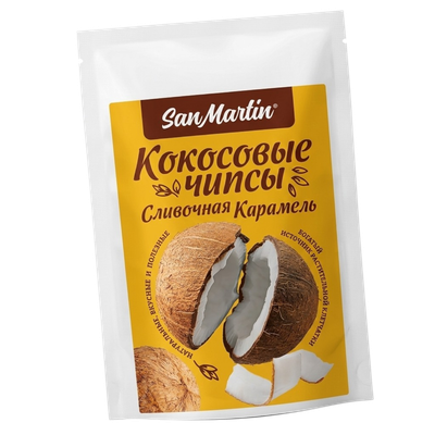Кокосовые чипсы Сливочная карамель «San Martin»