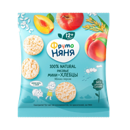 Мини-хлебцы «ФрутоНяня» рисовые с яблокоми персиком - Мир Продуктов №3