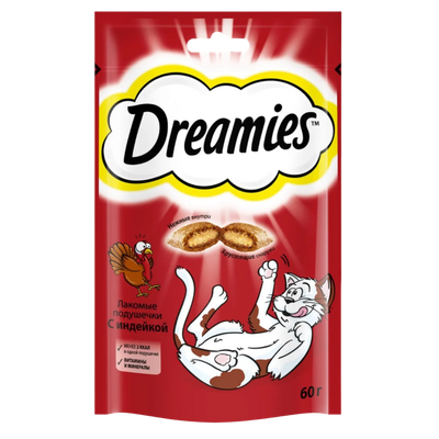 Корм для кошек подушечки «Dreamies» с индейкой для стерилизованных котов