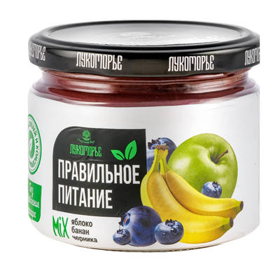 Десерт фруктовый «Лукоморье» микс яблоко-банан-черника