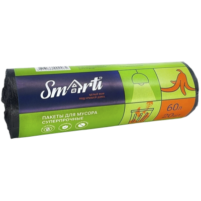 Мешки для мусора «Smarti» суперпрочные 60л/20шт