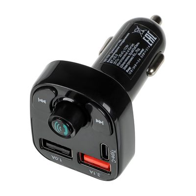 Трансмиттер FM NG  беспроводное BT соединение, USB-A, USB-C, быстрая зарядка QC, PD