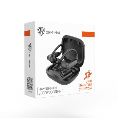 Наушники беспроводные TWS BY SportBuds, внутриканальные, с дужками, чёрный